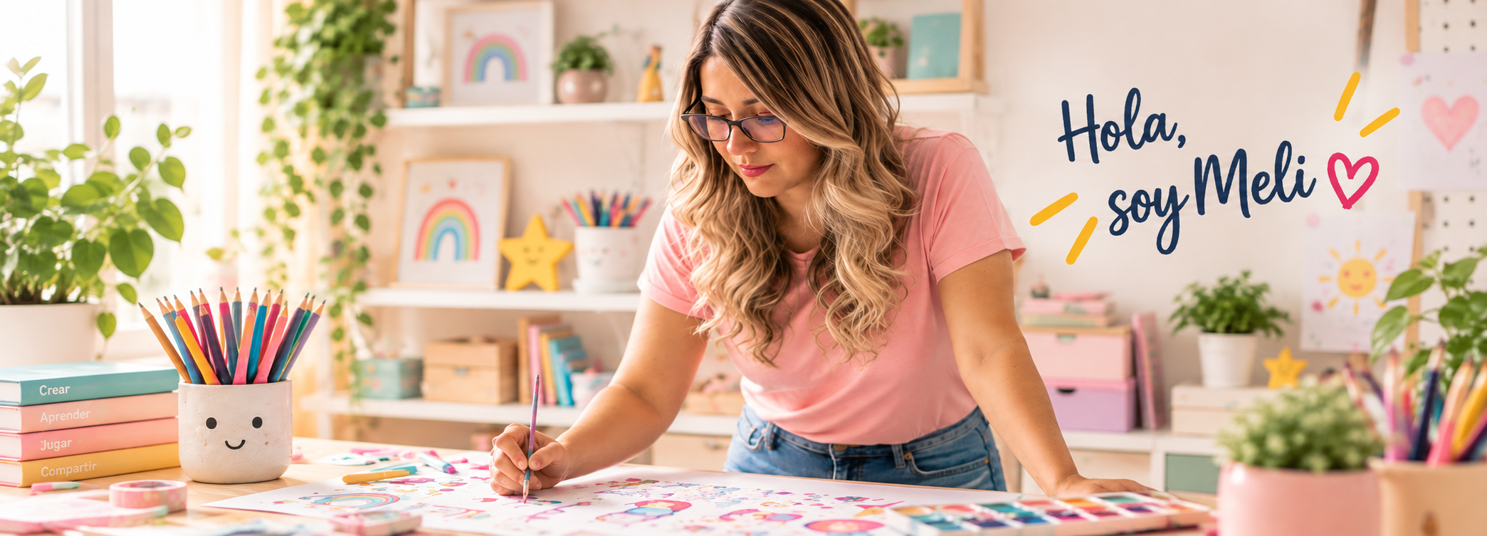 Meli en un estudio creativo infantil