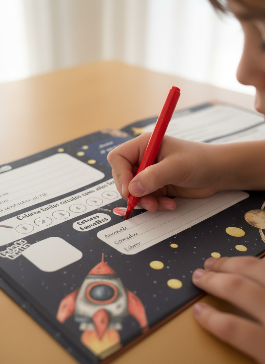 Niños utilizando un libro de amigos